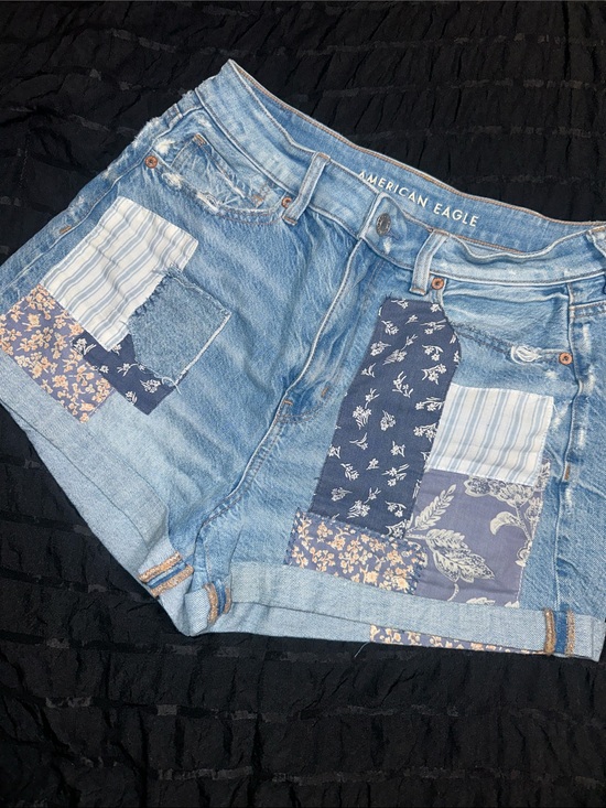 American Eagle Outfitters Pants - American Eagle Outfitters Light Blue Denim Patchwork Shorts sz 8